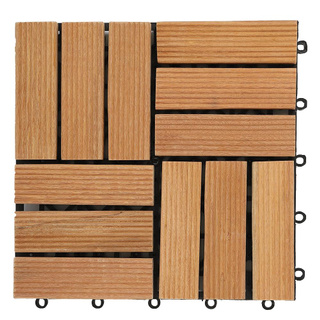 🔥*ไม่ใช้แล้วจะเสียใจ*🔥 ทางเท้าไม้เต็ง ลายสลับ  30x30 ซม. แพ็ก 4 ชิ้น TENG WOODEN FLOOR DECKING SPRING 30X30CM 4PCS สินค้