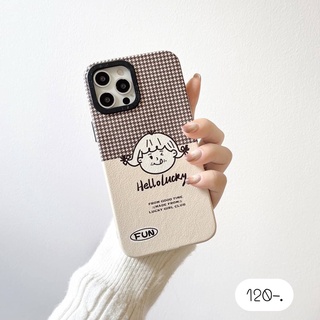 เคสการ์ตูน เคสไอโฟนลายการ์ตูน ไม่ล็อกกล้อง 🤎หญิงhello lucky