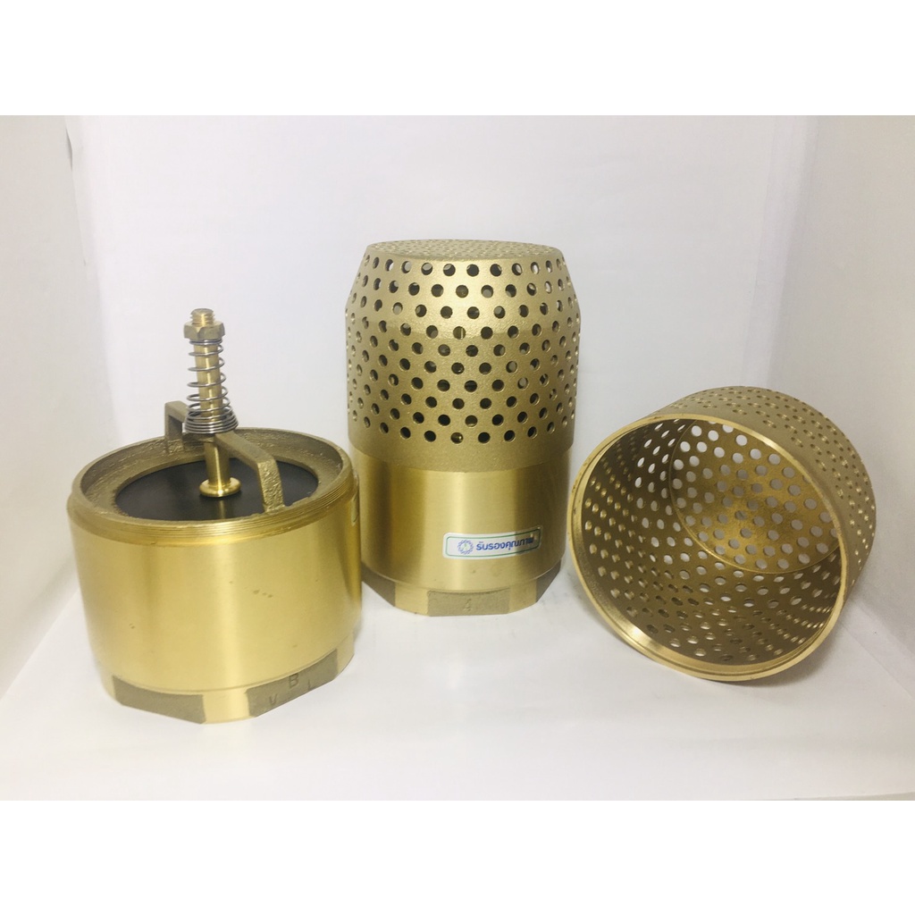 ฟุตวาล์วสปริงทองเหลือง 4 นิ้ว (หัวกระโหลก รังผึ้ง) - รูปที่ 2