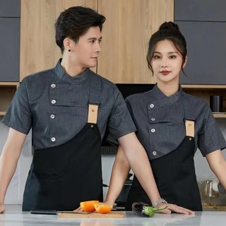 เสื้อแจ็กเก็ต เครื่องแบบเชฟ และผ้ากันเปื้อน สําหรับร้านอาหาร โรงแรม คาเฟ่ พนักงานเสิร์ฟ