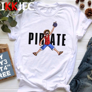 ใหม่ One Piece Nakama เสื้อยืดผู้ชายอะนิเมะญี่ปุ่นพิมพ์เสื้อยืดลําลอง Unisex การ์ตูนตลก Tshirt  [KF