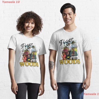 เสื้อยืดผ้าฝ้ายพิมพ์ลายขายดีTiger Woods Essential T-Shirt ไทเกอร์ วูดส์ กอล์ฟ เสื้อยืดพิมพ์ลาย เสื้อยืดผู้หญิง เสื้อยืดผ