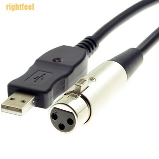 Rightfeel อะแดปเตอร์สายเคเบิ้ลเสียงไมโครโฟน Xlr Female To Usb Male 10 ฟุต