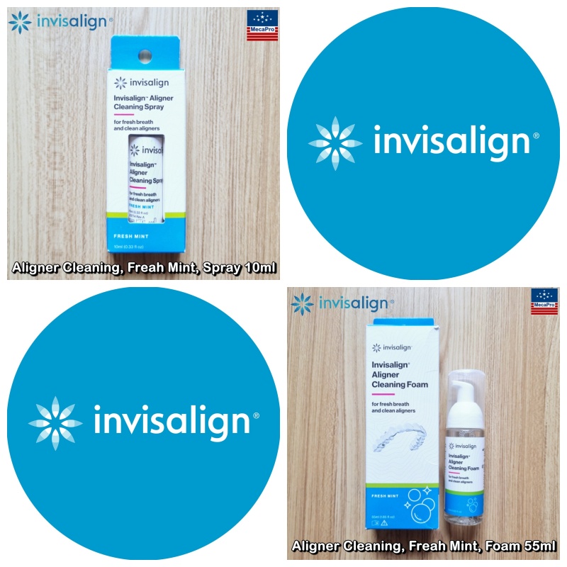 Invisalign® Aligner Cleaning, Freah Mint, Foam 55ml / Spray 10ml โฟม, สเปรย์ ทำความสะอาดอุปกรณ์จัดฟั
