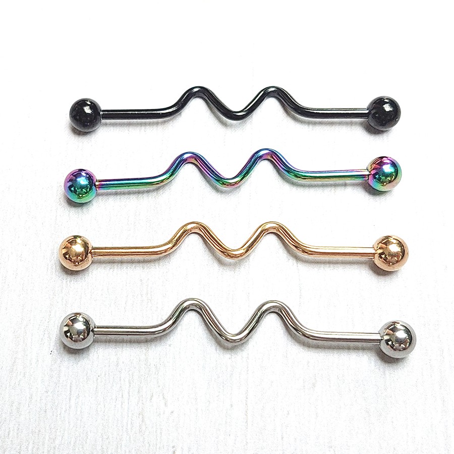 จิวดามหูสแตนเลสแท้ 316L จิวหูสแตนเลส barbell industrial JE052