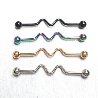 จิวดามหูสแตนเลสแท้ 316L จิวหูสแตนเลส barbell industrial JE052