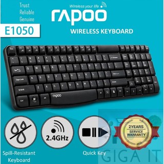 Rapoo E1050 Keyboard Wireless คีย์ไทย / ENG ประกันศูนย์ 2 ปี