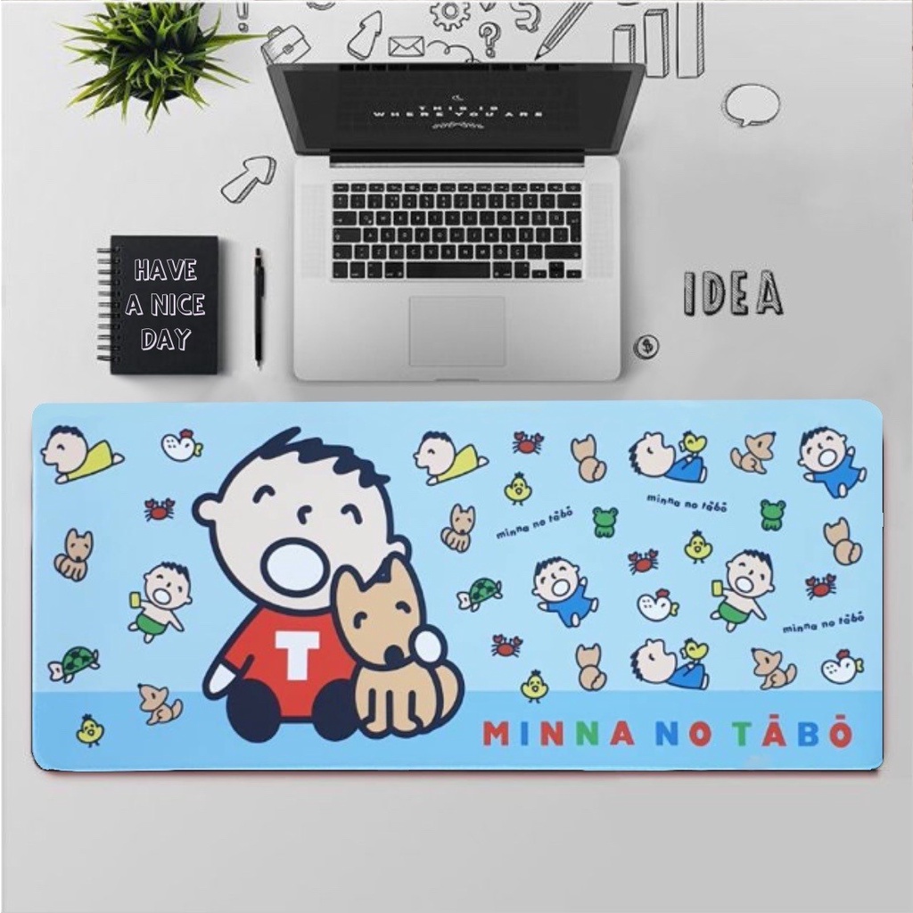 MINNA NO TABO แผ่นรอง คีย์บอร์ด รองคีย์บอร์ด keyboard ลาย TABO สีสวย นุ่มมือ ขนาด 30 x 70 cm แผ่นหนานุ่ม BY PMYL SHOP