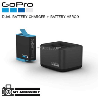 DUAL BATTERY CHARGER + BATTERY HERO9 แบตเตอรี่พร้อมแท่นชาร์จคู่ สินค้ารับประกันศูนย์ ของแท้