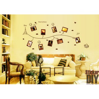 SALE Transparent Wall Sticker สติ๊กเกอร์ติดผนัง Travel of france (กว้าง80cm.xยาว160cm.)