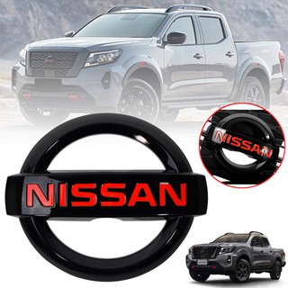 * ของแท้ * โลโก้ติดหน้ากระจัง โลโก้ติดกระจังหน้า รุ่น นิสสัน นาวาร่า NISSAN NAVARA PRO-4X ปี 2021+ สีดำเงา โลโก้แดง