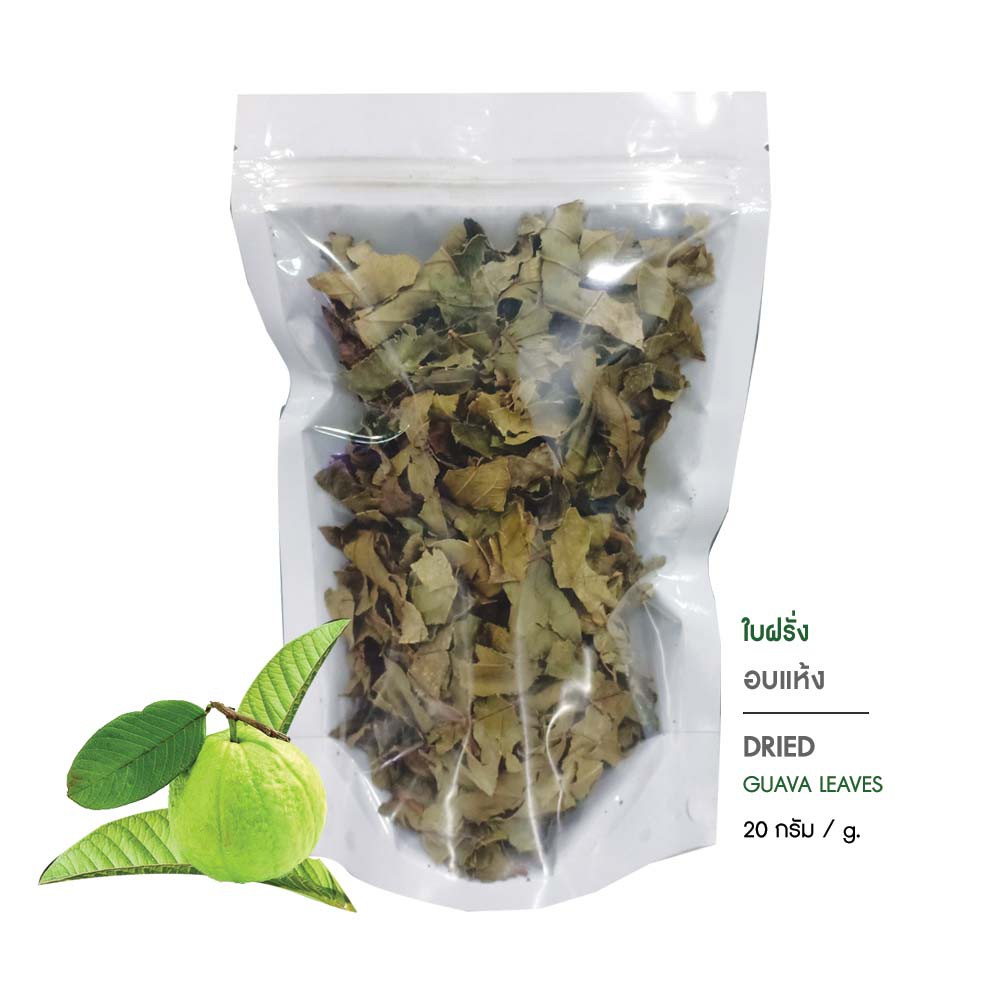 ใบฝรั่งอบแห้ง สมุนไพรอบแห้ง100% ชาสมุนไพร บรรจุ 20 กรัม (Dried Guava Leaves)