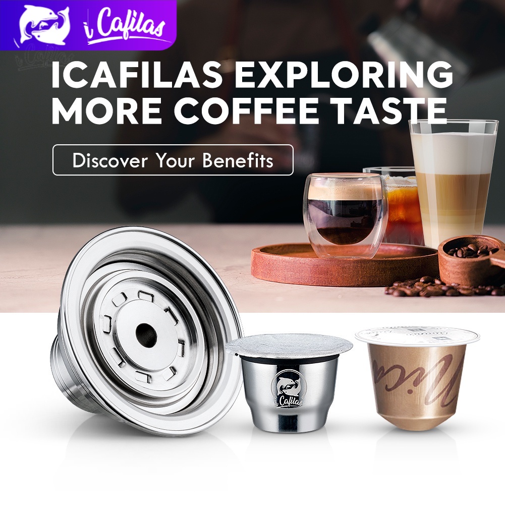I Cafilas YN01 แคปซูลแปลงกรองกาแฟแบบใช้ซ้ําได้สําหรับ Nespresso Vertuoline เครื่อง DELONGHI Vertuo N