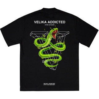 เสื้อยืดผ้าฝ้ายพิมพ์ลายแฟชั่น Velika™ | “Green Mamba-V” Oversized T-Shirt