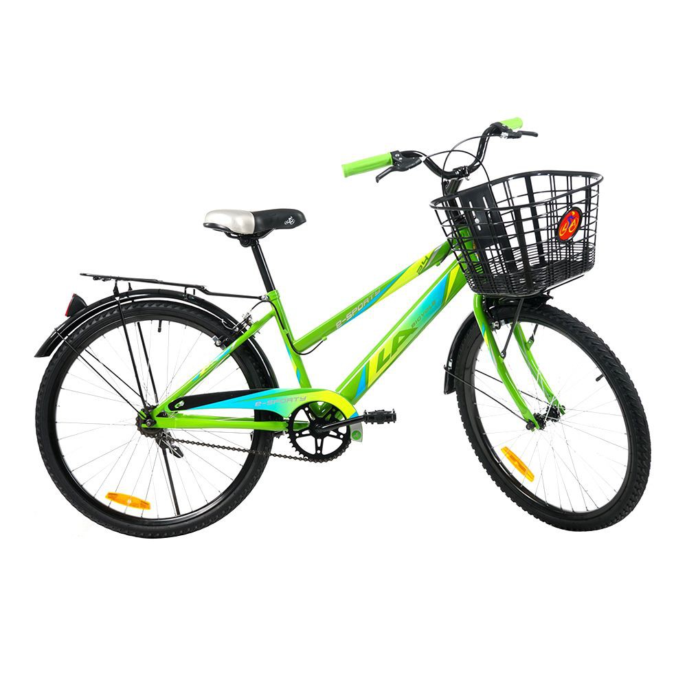 จักรยานแม่บ้าน จักรยานแม่บ้าน LA E-SPORTY 24 นิ้ว สีเขียว จักรยาน กีฬาและฟิตเนส CITY BIKE LA E-SPORTY 24" GREEN