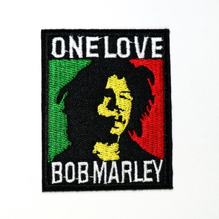 [ ตัวรีดติดเสื้อ ลาย Bob Marley One Love เพลง เร็กเก ] Reggae Patch งานปัก DIY ตัวรีด เสื้อผ้า กระเป๋า อาร์ม เท่ๆ แนวๆ
