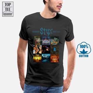 เสื้อยืด พิมพ์ลายอัลบั้ม Styx 9 Different Album สําหรับผู้ชาย 793170Size S-5XL