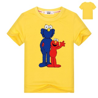 Sesame Street เสื้อยืดเด็กผู้ชายฤดูร้อนแขนสั้นเสื้อเชิ้ตเด็กผู้หญิง