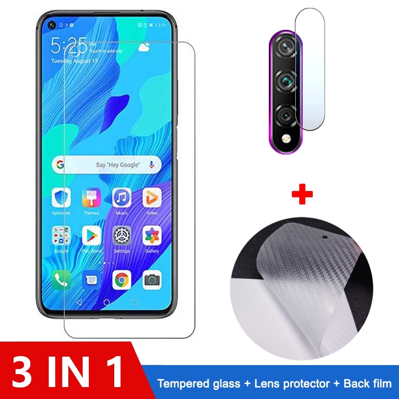 3-in-1 ฟิล์มกระจก Huawei Nova 5T กระจกนิรภัย Huawei Nova 5 5T Pro 7i Huawei Mate 30 20 Y8P Y7P Y6P ป