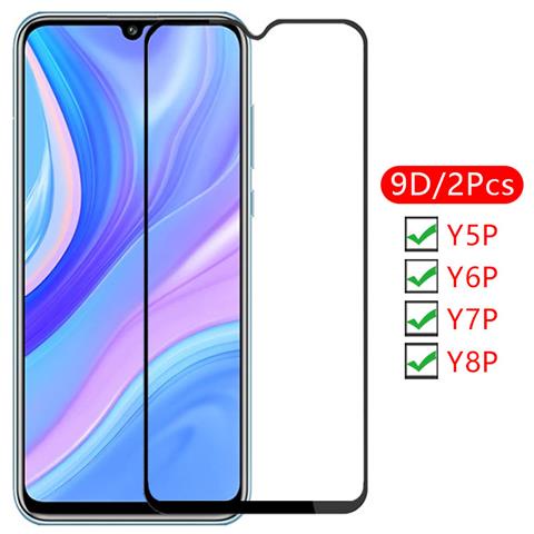 9d ป้องกันหน้าจอกระจกนิรภัยสําหรับ Huawei Y5p Y6p Y7p Y8p ฝาครอบ Yp5 Yp6 Yp7 Yp8 y 5p 6p 7p 8p ป้องก