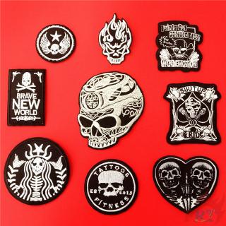 ☸ Punk Skull - Black &amp; White Series Patch ☸ 1Pc Diy Sew on Iron on Badges Patches