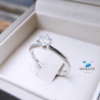 Madduckjewels แหวนเงินแท้ เพชร CZ ชุบโรเดียม RG1544