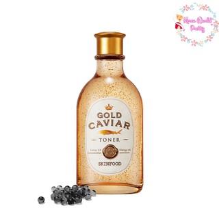 Skinfood Gold Caviar EX Toner 145 ml โทนเนอร์ที่มีส่วนผสมของทองคำบริสุทธิ์ ซึ่งช่วยให้ผิวนุ่มและกระชับ