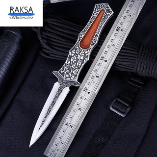 RAKSA Wholesale NB001 มีดพับ มีดพก มีดเดินป่า อุปกรณ์นิรภัย แกะลาย สวยมาก 22.5cm คมจัด 440C มีระบบดีดใบมีด