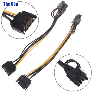 สายเคเบิ้ล 15 Pin Sata Male To 8pin (6 + 2) Pci - E Power 20 ซม. สําหรับกราฟิก