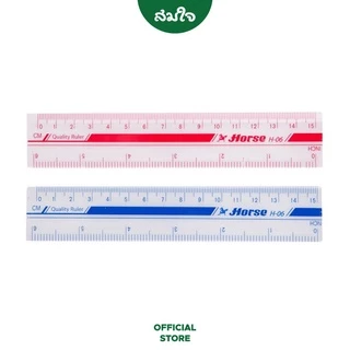 Horse (ตราม้า) ไม้บรรทัด โปร่งใส ขนาด 15 cm. คละสี