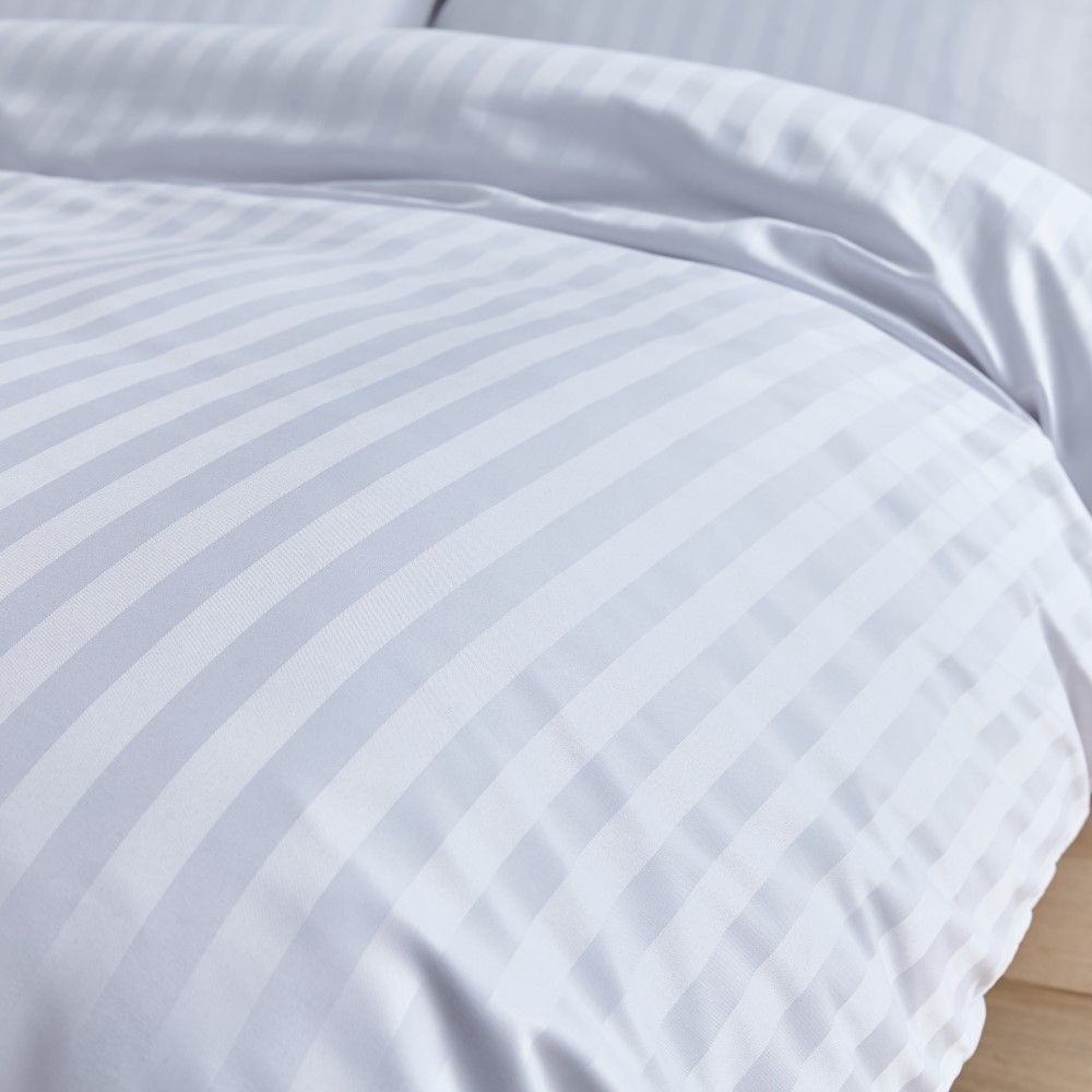 ปลอกผ้านวมโรงแรม ซองนวม 250 เส้น/ตารางนิ้ว 100%Cotton  ลายริ้ว (ติดซิป) Blue sleep