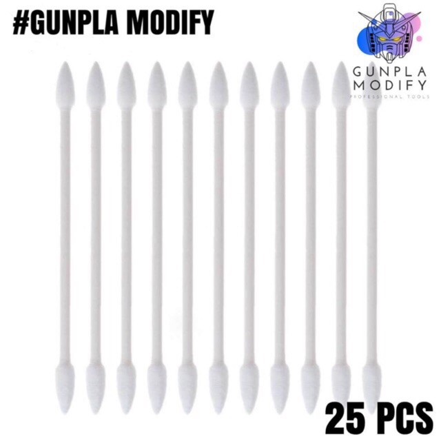 สำลีปลายแหลม เนื้อแน่น สำหรับงานโมเดล 25 pcs