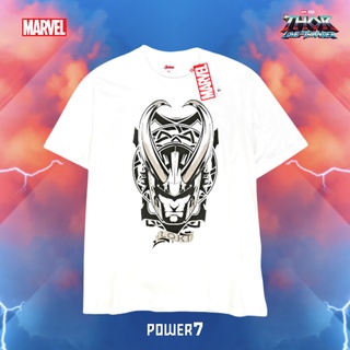 Power 7 Shop เสื้อยืดการ์ตูน ลาย มาร์เวล THOR love and thunder ลิขสิทธ์แท้ MARVEL COMICS  T-SHIRTS (MVX-201)