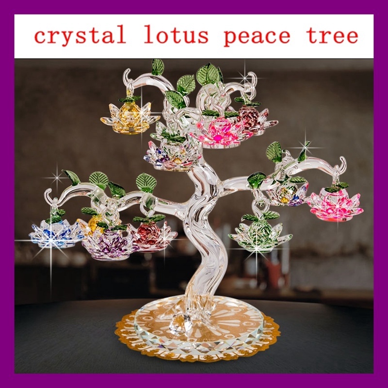 โปร่งใส Chirtmas ต้นไม้แขวนเครื่องประดับ 60 มม.แก้วคริสตัล Lotus Miniature ตุ๊กตาตกแต่งบ้าน
