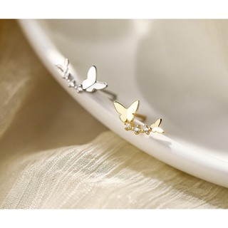 074-littlegirl gifts-Butterfly diamond stud earrings s925