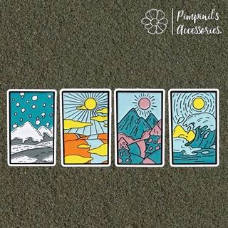 🇹🇭 พร้อมส่ง : เข็มกลัดเซ็ทมหาสมุทร, ภูเขา, ทะเลทรายและหิมะ | Ocean, Mountain, Desert &amp; Snow Enamel Brooch Pin Set.