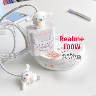 เคสป้องกันสายชาร์จ ลายนักบินอวกาศน่ารัก พร้อมเชือกคล้อง สําหรับ Realme 100W VCBAJACH Real Me GT2 5 ชิ้น