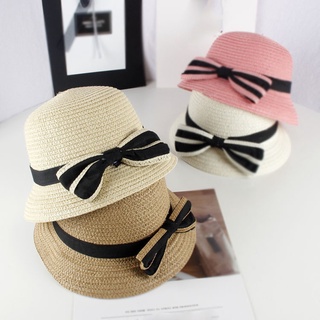 Bows Summer Baby Girls Straw Hat Outdoor Kids Sun Hat Casual Children Beach Cap