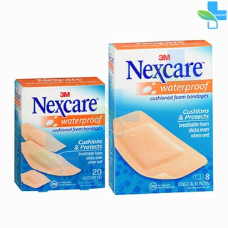 3M Nexcare waterproof cushioned foam bandages พลาสเตอร์ปิดแผลกันน้ำแบบโฟม ยืดหยุ่น ระบายอากาศดี  [ 1 กล่อง ] สีเนื้อ