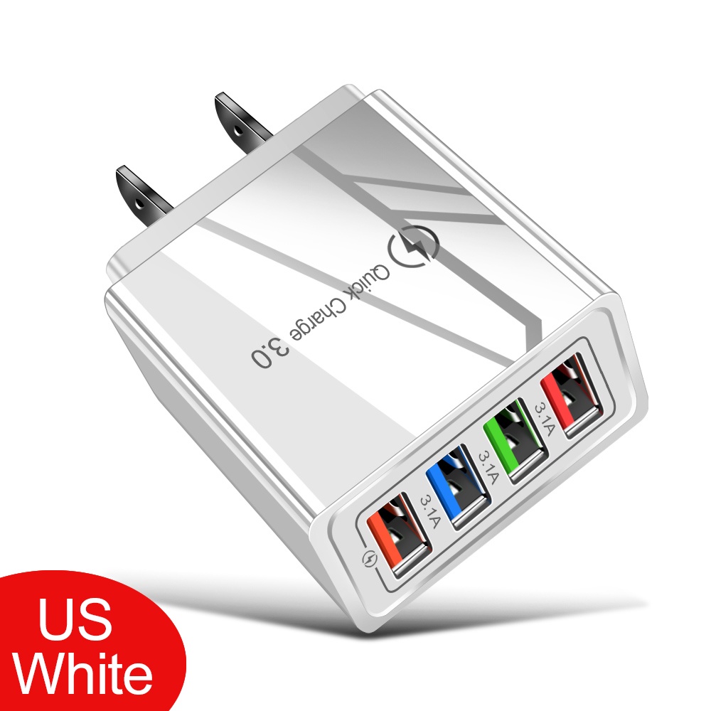 4 พอร์ USB ที่ชาร์จเร็ว ปลั๊กชาร์จไฟบ้าน