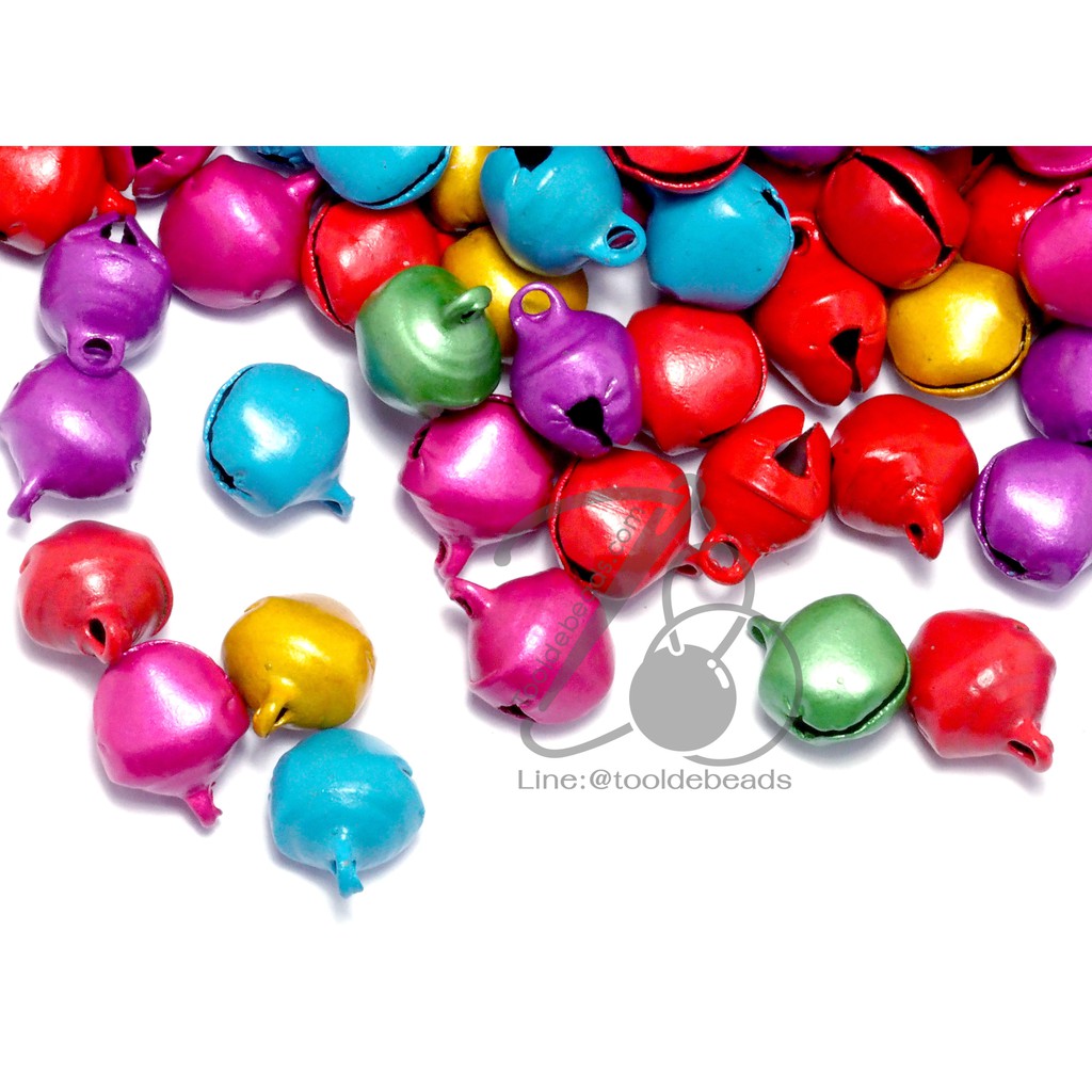 กระดิ่งหลากสี (70-100 กรัม) กระพรวนสีขนาด 6-8-10-12 มม. ห้อยพวงกุญแจ เครื่องประดับ - รูปที่ 2