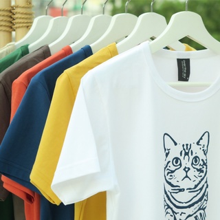 over the sky T-shirt กราฟฟิค เสื้อยืดคอกลม - แมว อเมริกันช็อตแฮร์ Cat American Shorthair