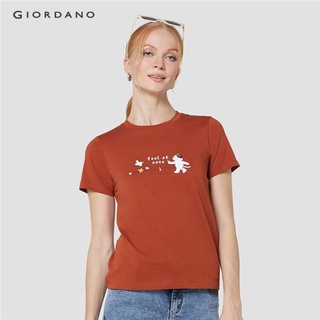 GIORDANO เสื้อยืดแขนสั้นผู้หญิง Womens Cotton Printed Tee 05392204