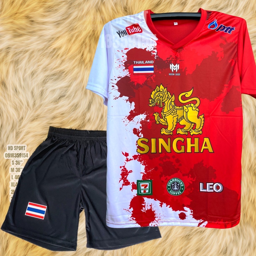 ชุด GA02 เสื้อ+กางเกง ธงชาติ ผ้าไมโครโพลีเอสเตอร์เกรดพรีเมี่ยม เสื้อบอล วิ่งออกกำลังกาย สีสันสดใส สวยงาม แห้งเร็ว สวมใส