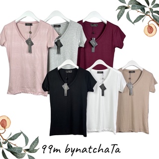 [ใส่โค้ดWDJYWD เหลือ79.-] 99m🔥 เสื้อเรย่อนคอวีแขนสั้น ผ้านุ่มเด้งใส่สบาย เข้ารูปสวยมากก