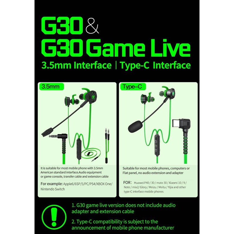 Plextone G30 หูฟังเกมมิ่ง ของแท้100% รุ่นใหม่ล่าสุด Gaming earbuds