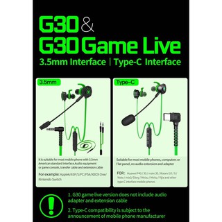 Plextone G30 หูฟังเกมมิ่ง ของแท้100% รุ่นใหม่ล่าสุด Gaming earbuds