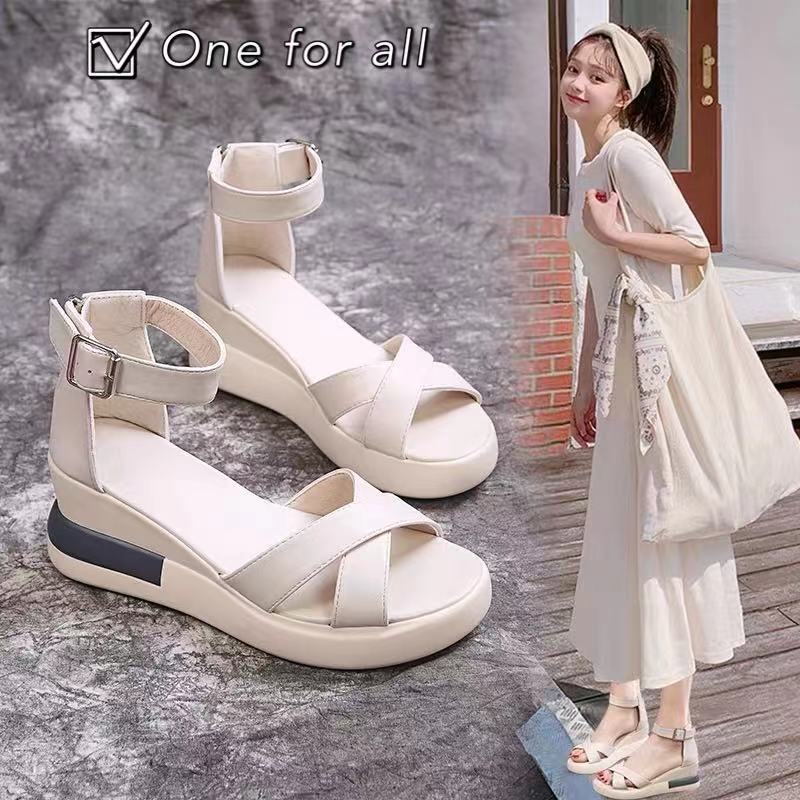 คัชชู รองเท้าผ้าใบสีขาวผู้หญิง 🔥พร้อมส่ง🔥รุ่นTX296 รองเท้าส้นสูงสไตล์เกาหลี รองเท้าแฟชั่นสำหรับผู้หญิง สูง2.5นิ้ว (2สี