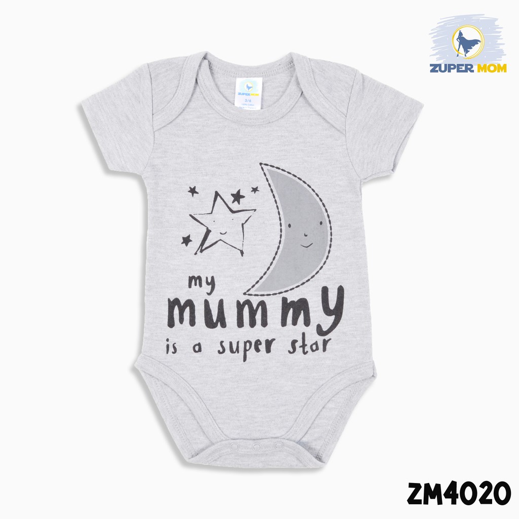 Zuper Mom บอดี้สูทเด็กอ่อน แขนสั้น-ขาเว้า ชุดเด็กแรกเกิด เสื้อผ้าเด็กอ่อน ผ้า cotton 100% สำหรับเด็ก 0-12 เดือน no.4020