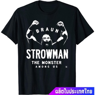 [S-5XL]มวยปล้ำอาชีพ มวย มวยปล้ำลีก อเมริกา WWE Braun Strowman The Monster Among Men T-Shirt คอกลม แฟชั่น  ผ้าฝ้ายแท้ เสื